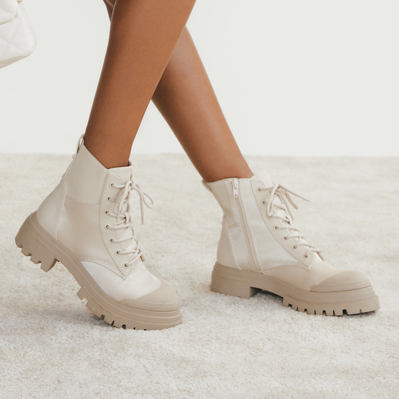 Botas de combate Aldo Charline Mujer Blancos | QXH732189