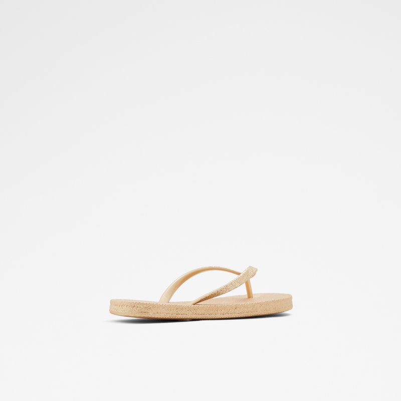 Sandalias Planas Aldo Aloomba Mujer Dorados | QRD127340