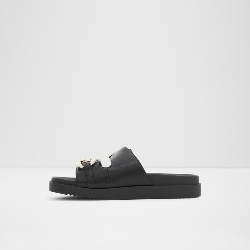 Sandalias Planas Aldo Asae Mujer Negros | NHL726150