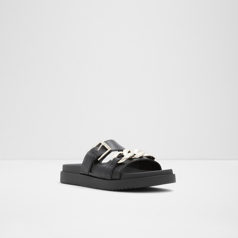 Sandalias Planas Aldo Asae Mujer Negros | NHL726150