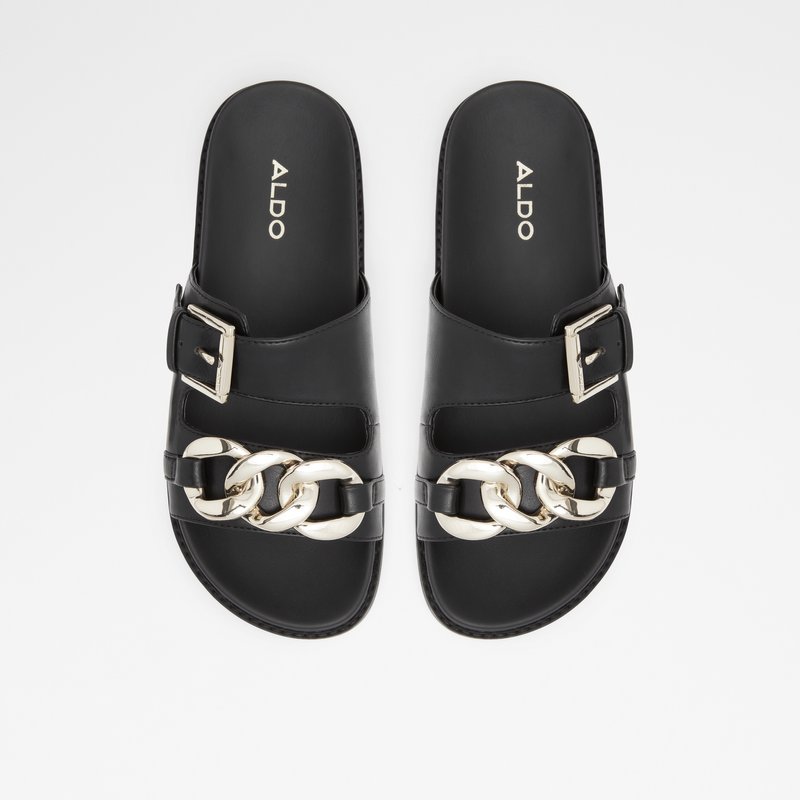 Sandalias Planas Aldo Asae Mujer Negros | NHL726150