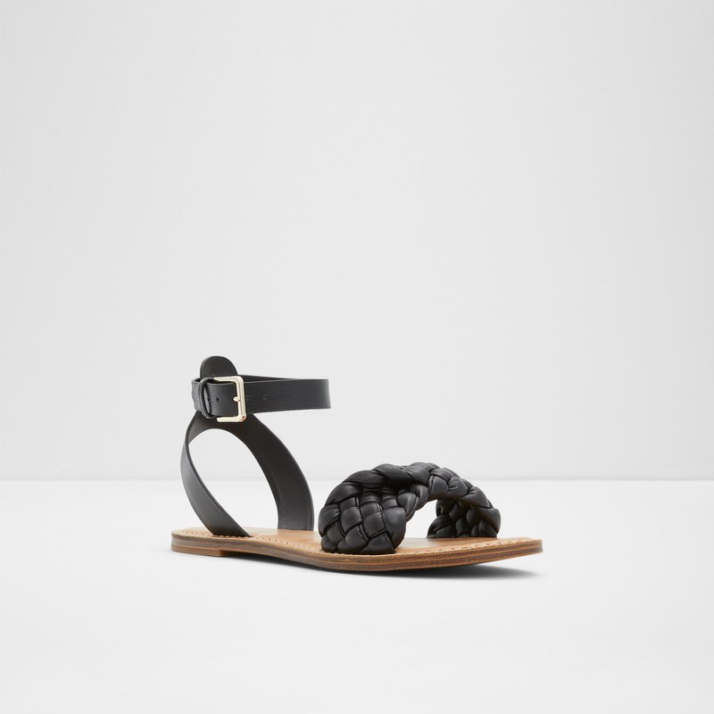 Sandalias Planas Aldo Tressa Mujer Negros | SEK172358