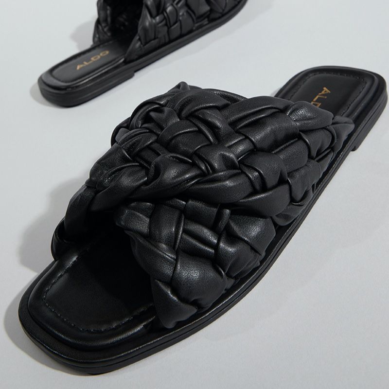 Sandalias Planas Aldo Wovina Mujer Negros | XSO759142