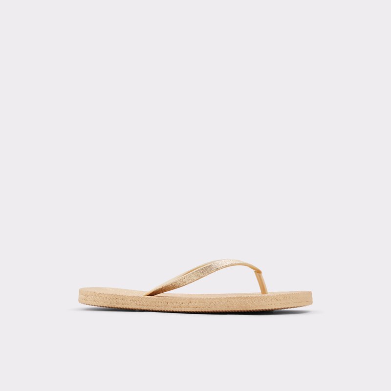 Sandalias Planas Aldo Aloomba Mujer Dorados | QRD127340